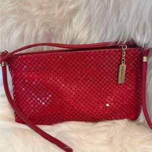Whiting & Davis Red Mesh Clutch/ Crossbody